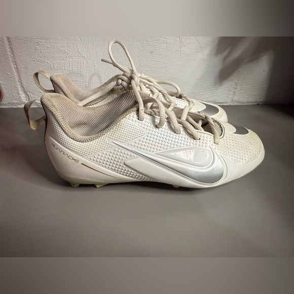 Nike Alpha Huarache 8Pro LAX Lacrosse Cleats White Youth size 5 - Picture 1 of 7
